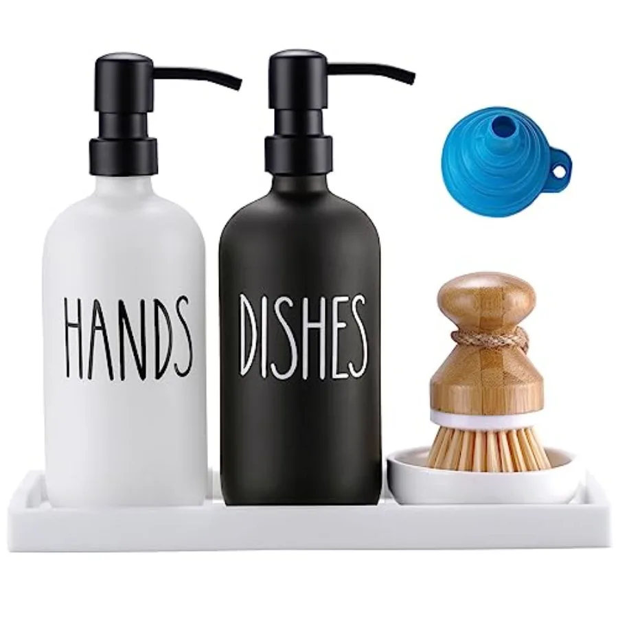 Glass Soap Dispenser for Kitchen, Farmhouse Dish Soap DispenserandHand Soap Dispenser Set, Rustproof Pump Soap Lotion Dispenser
Glass Soap Dispenser for Kitchen, Farmhouse Dish Soap DispenserandHand Soap Dispenser Set, Rustproof Pump Soap Lotion Dispenser
