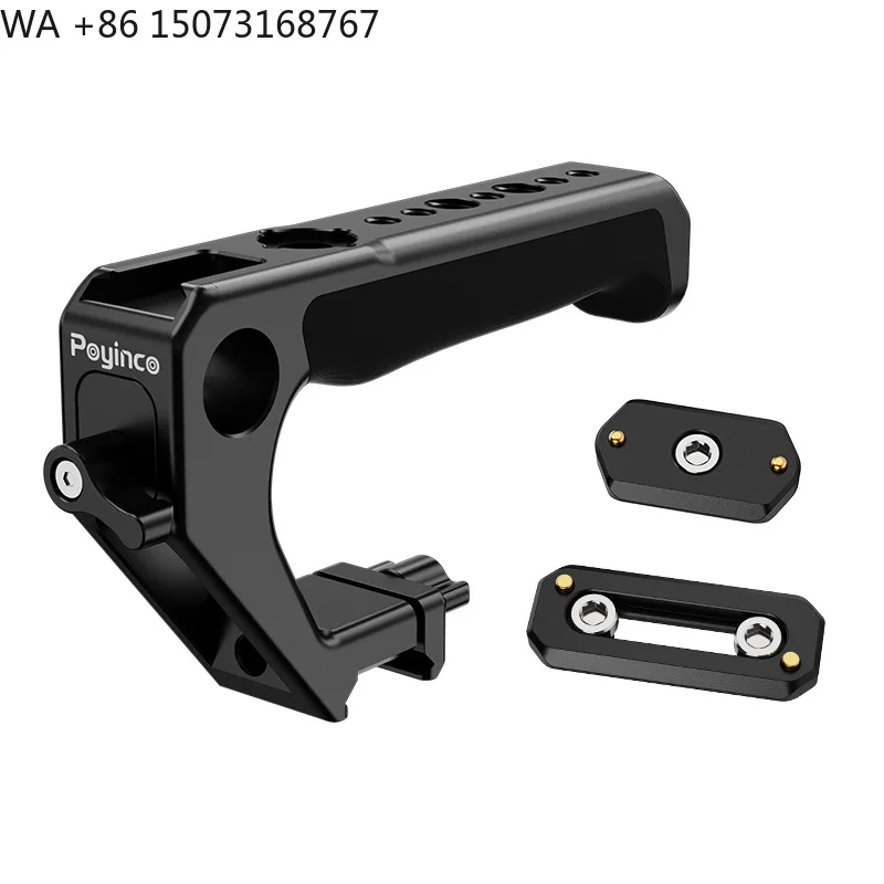 Universal Quick Release Top Handle Grip with 3/8" Locating Pins Cold Shoe for DSLR a Cage
