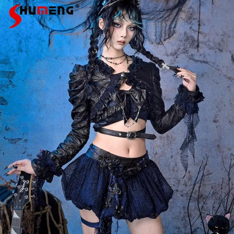 Japanese New Original Design Short Sleeves Button Lace Trim Shirt Women's Y2k Kawaii Clothes Black Blue Color Blouse Top Jacket
Japanese New Original Design Short Sleeves Button Lace Trim Shirt Women's Y2k Kawaii Clothes Black Blue Color Blouse Top Jacket