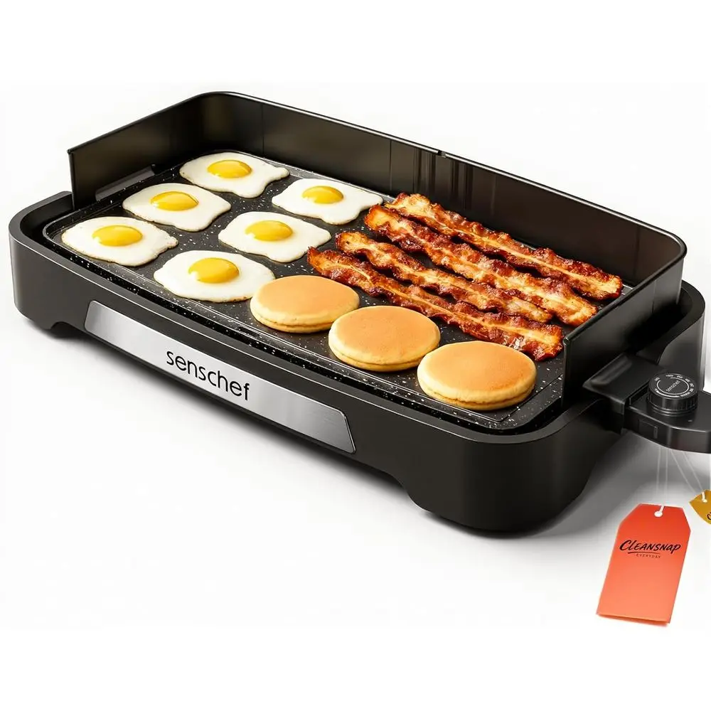 20 Nonstick Electric Griddle with Anti-MShield, 1700W Fast Heating, ILAG Coating, Dishwasher-Safe Removable Plate, Black
20 Nonstick Electric Griddle with Anti-MShield, 1700W Fast Heating, ILAG Coating, Dishwasher-Safe Removable Plate, Black
