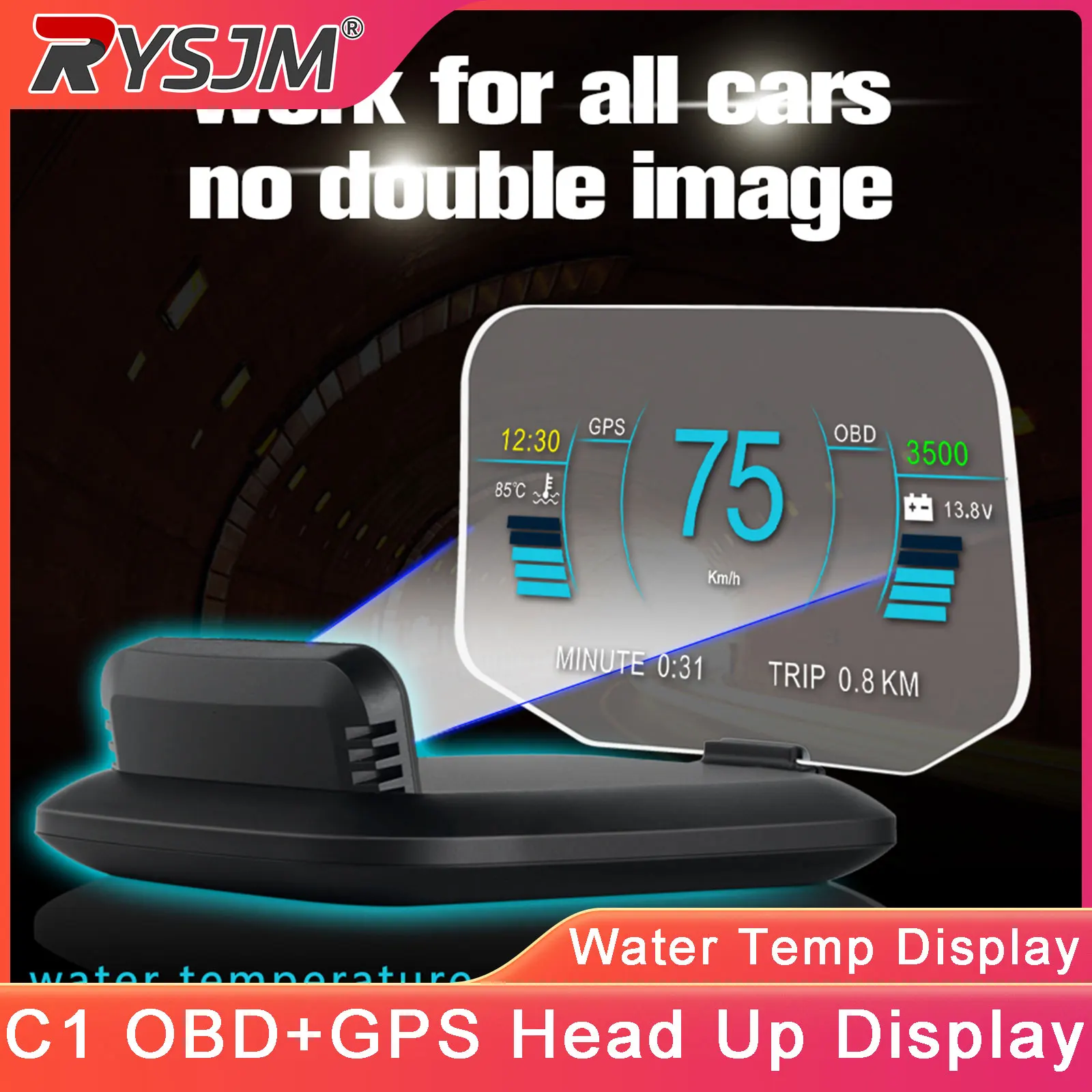 Умный проекционный дисплей C1 для автомобиля (OBD+GPS) на лобовое стекло: спидометр, температура воды, расход топлива, индикатор напряжения
Умный проекционный дисплей C1 для автомобиля (OBD+GPS) на лобовое стекло: спидометр, температура воды, расход топлива, индикатор напряжения