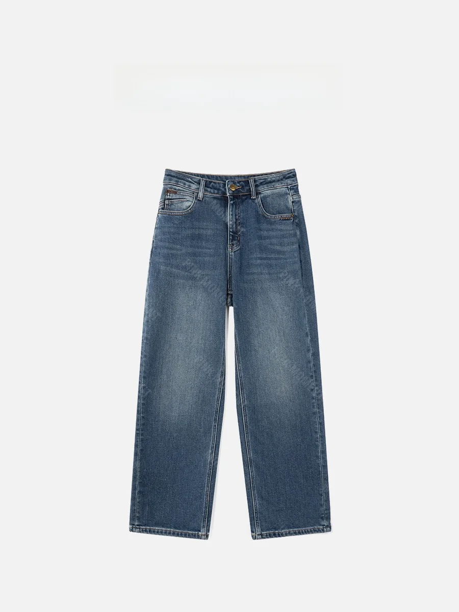 Широкие джинсы для женщин, осенне-зимние, с флисовой подкладкой, прямого кроя, из денима, с высокой эластичностью, из смесового хлопка
Широкие джинсы для женщин, осенне-зимние, с флисовой подкладкой, прямого кроя, из денима, с высокой эластичностью, из смесового хлопка