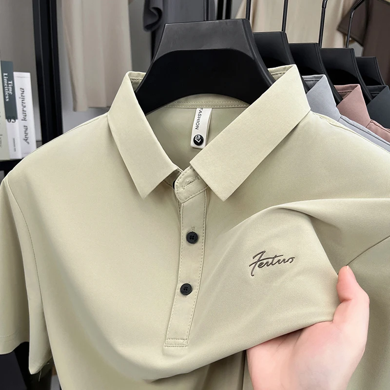 Summer Embroidered Men's Solid-Color Short-Sleeved Polo Shirt Comfortable and Breathable T-Shirt Business Casual Men's Clothing
Summer Embroidered Men's Solid-Color Short-Sleeved Polo Shirt Comfortable and Breathable T-Shirt Business Casual Men's Clothing