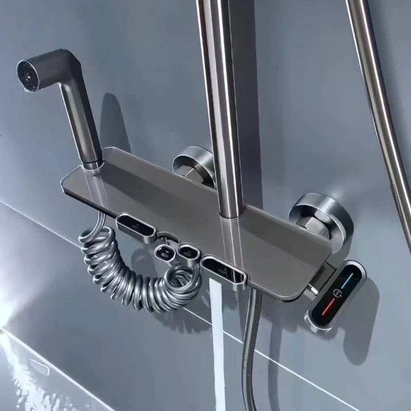 Rainlfall Pressurized Shower Set for Bathroom Four Ways Water Outlet Bathroom Shower Faucet Set Wall Mounted Brass Shower System
Rainlfall Pressurized Shower Set for Bathroom Four Ways Water Outlet Bathroom Shower Faucet Set Wall Mounted Brass Shower System