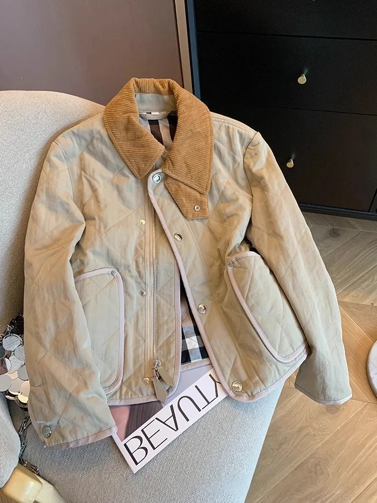 Retro Color Blo Collar Cotton Jaet Women's Autumn Winter Loose Fit Versatile Open Cardigan Outerwear Korean Sle
Retro Color Blo Collar Cotton Jaet Women's Autumn Winter Loose Fit Versatile Open Cardigan Outerwear Korean Sle