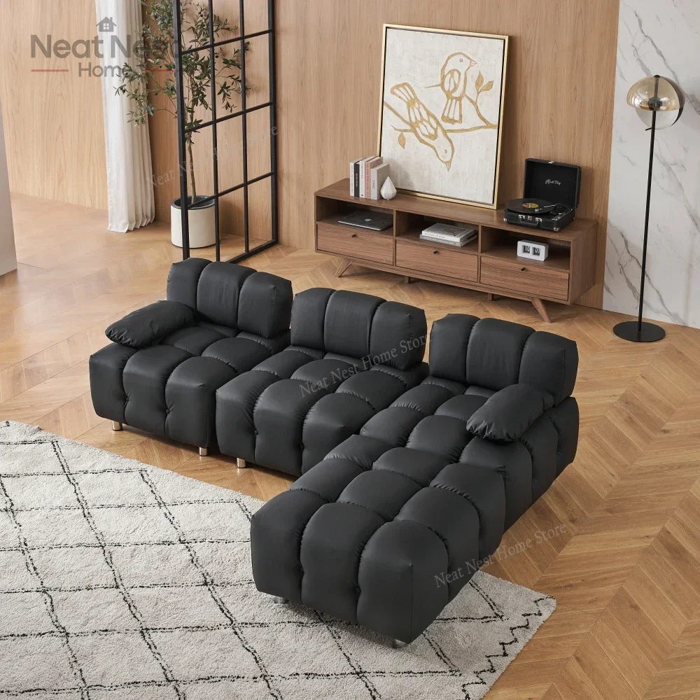 A 90.60-inch technology cloth black sofa, waterproof, stain and cat scratch resistant, comfortably sit in the apartment bedroom
A 90.60-inch technology cloth black sofa, waterproof, stain and cat scratch resistant, comfortably sit in the apartment bedroom