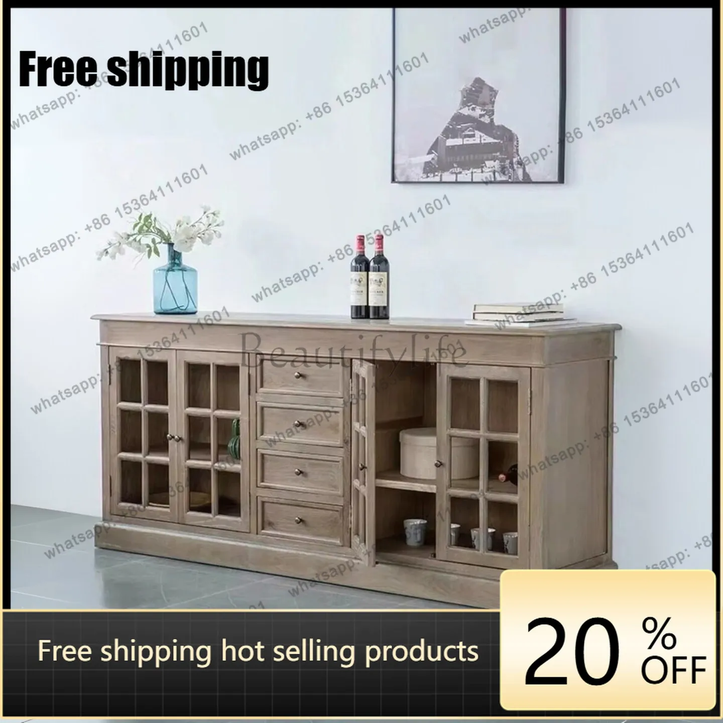 LD American retro solid wood dining side cabinet small apartment entrance storage household locker
LD American retro solid wood dining side cabinet small apartment entrance storage household locker