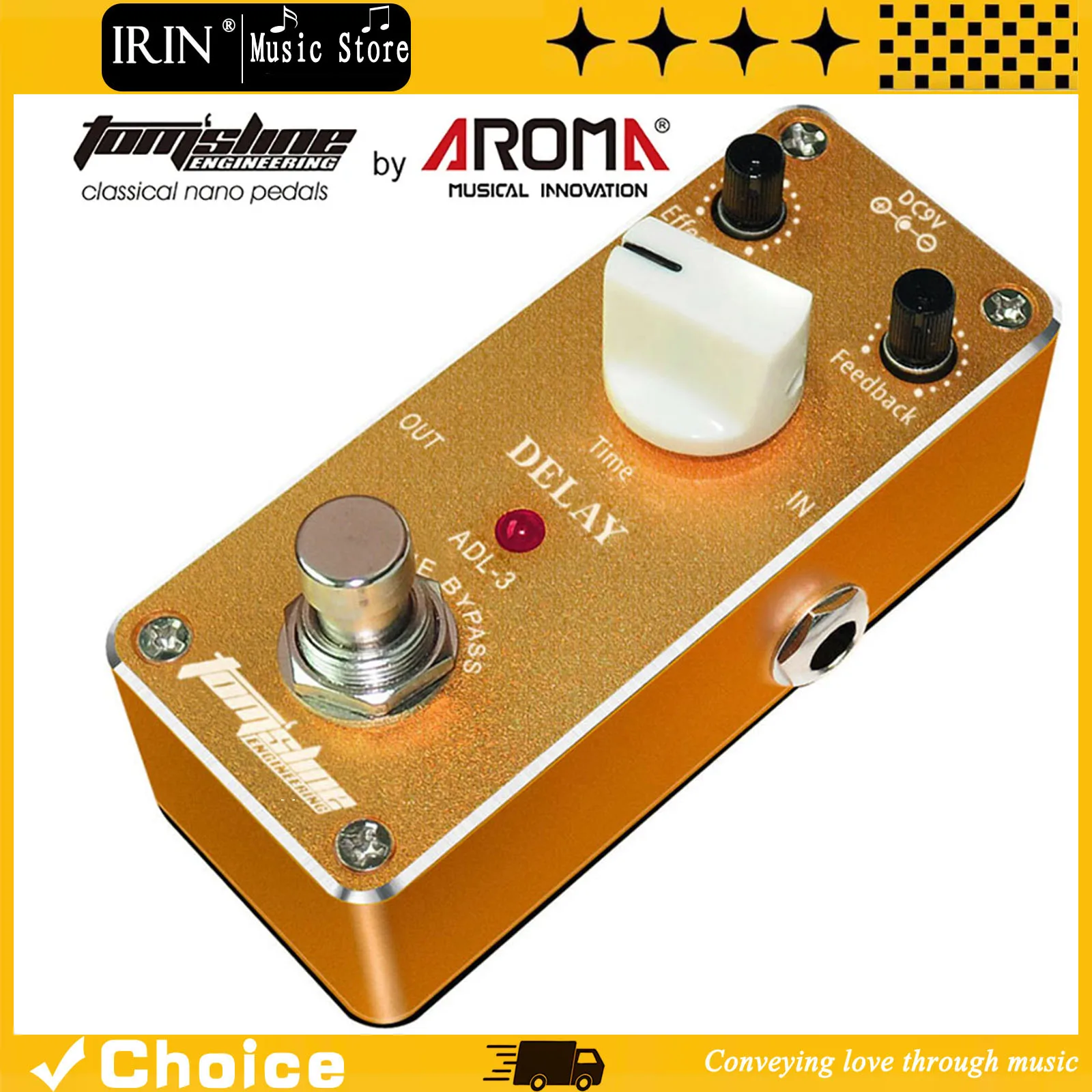 AROMA Dealy Electric Guitar Pedal Effect Tom'sline Mini Delay Effect True Bypass Pedal ADL-3 Electric Guitar Accessories
AROMA Dealy Electric Guitar Pedal Effect Tom'sline Mini Delay Effect True Bypass Pedal ADL-3 Electric Guitar Accessories
