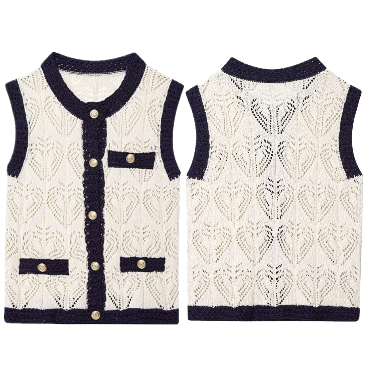Withered French Knitted Shirt Crochet Jacquard Hollow Out Sleeveless Shirt Minimalist Color Blocked Elegant Top Summer Blouse Wo
Withered French Knitted Shirt Crochet Jacquard Hollow Out Sleeveless Shirt Minimalist Color Blocked Elegant Top Summer Blouse Wo