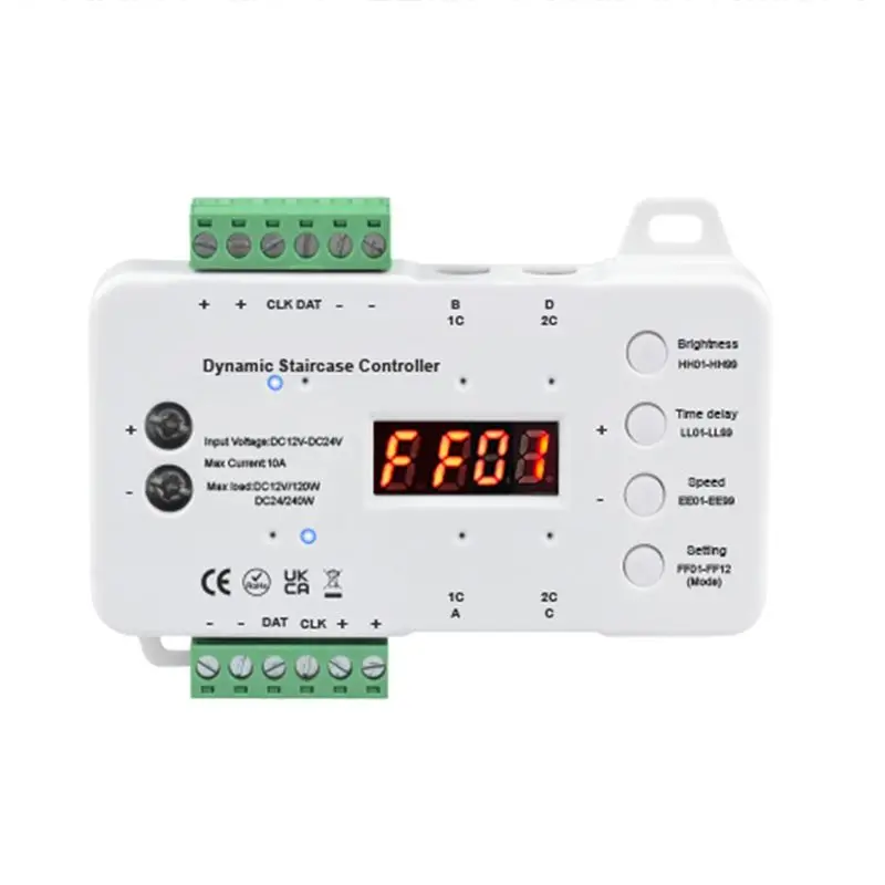 10A 240W PIR Motion Sensor Stair Step LED COB Single Color Light Strip Smart Dimmer Controller DC 12V 24V(RL-STEP-05)
10A 240W PIR Motion Sensor Stair Step LED COB Single Color Light Strip Smart Dimmer Controller DC 12V 24V(RL-STEP-05)