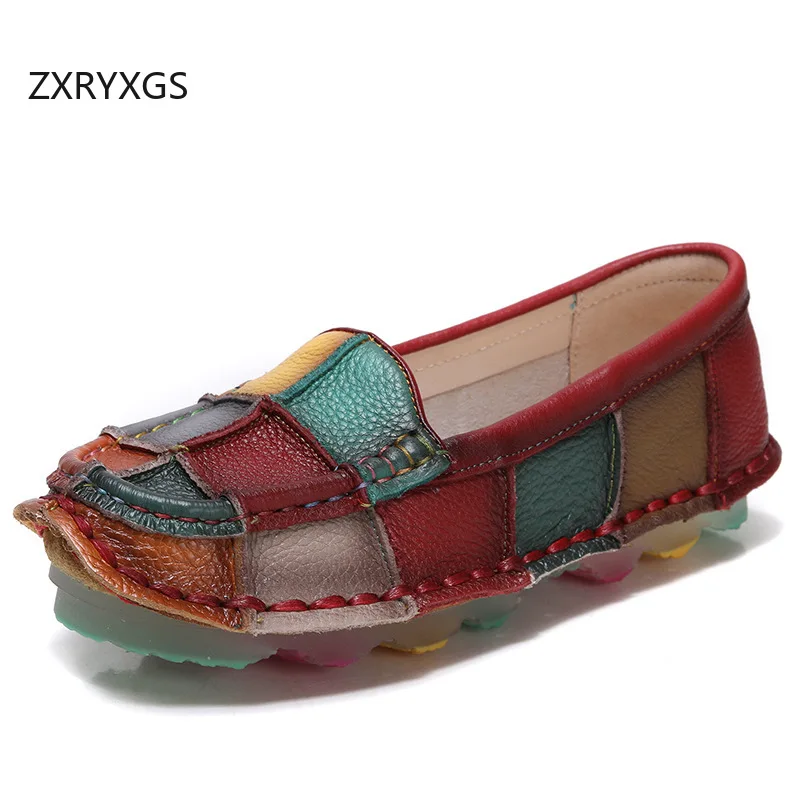 ZXRYXGS 2026 Top Layer Cowhide Mixed Colors Women Trendy Flats Soft Non-slip Wear Comfortable Fashion Full Real Leather Shoes
ZXRYXGS 2026 Top Layer Cowhide Mixed Colors Women Trendy Flats Soft Non-slip Wear Comfortable Fashion Full Real Leather Shoes