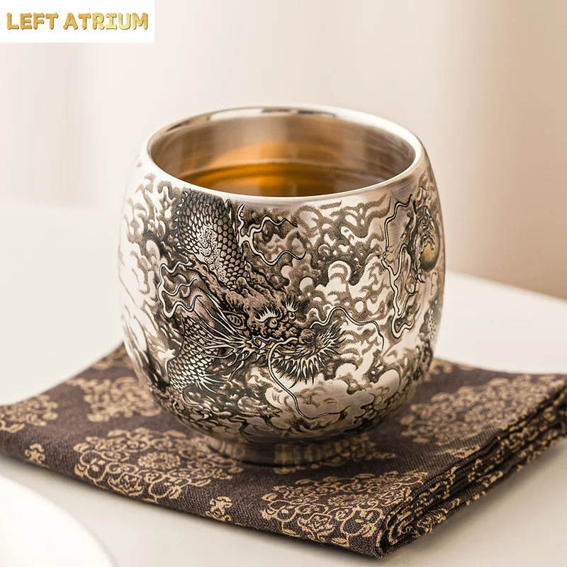 100ML Ink Dragon Play Beads 999 Sterling Silver Porcelain Tire Lver Tea Cup Kung Fu Tea Set Master Cup TeaCup Personal Cup
100ML Ink Dragon Play Beads 999 Sterling Silver Porcelain Tire Lver Tea Cup Kung Fu Tea Set Master Cup TeaCup Personal Cup