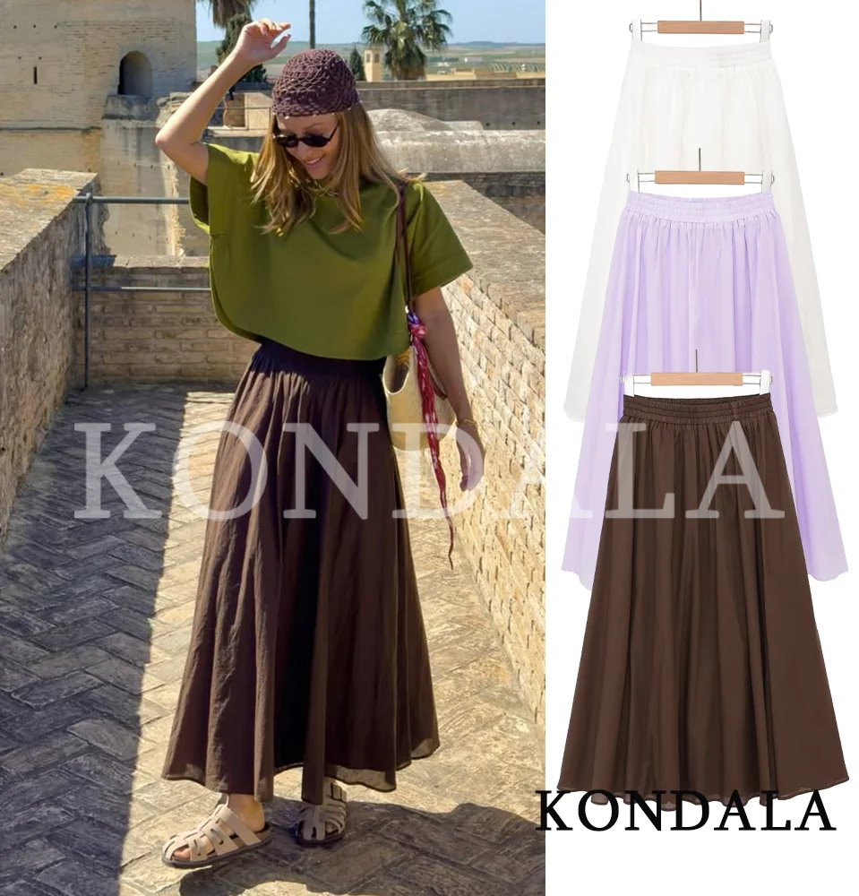 KONDALA Elegant Simple Pleated Midi Skirt Women Trendy Elastic Waist Skirt New 2026 Spring Summer Fashion Casual Holidays Skirt
KONDALA Elegant Simple Pleated Midi Skirt Women Trendy Elastic Waist Skirt New 2026 Spring Summer Fashion Casual Holidays Skirt