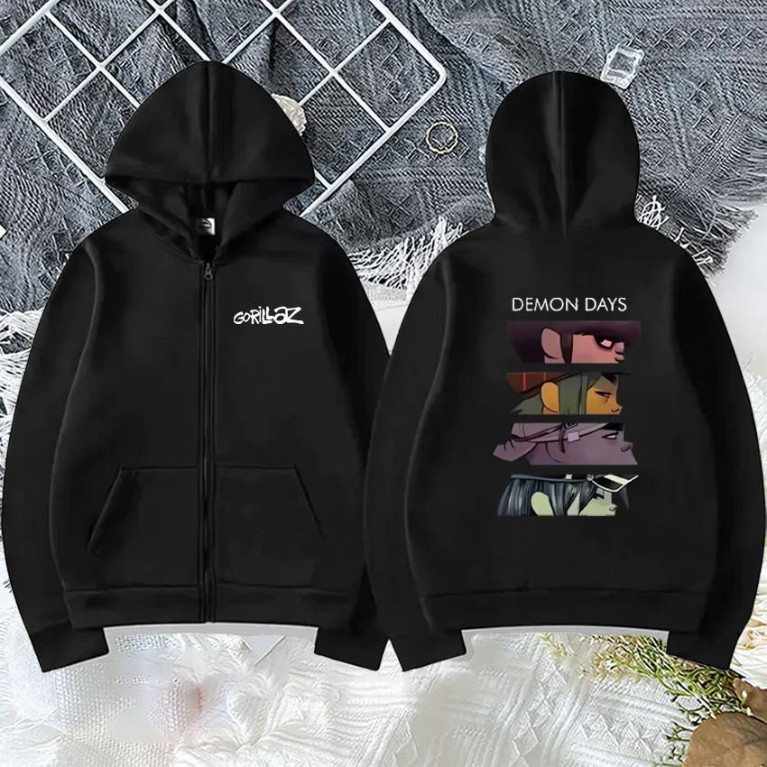 Rock Band Gorillaz Demon Days Eyes Print Hoodie Coat Men Women's top manga punk Zip Up Jacket Casual vintage japanese streetwear
Rock Band Gorillaz Demon Days Eyes Print Hoodie Coat Men Women's top manga punk Zip Up Jacket Casual vintage japanese streetwear