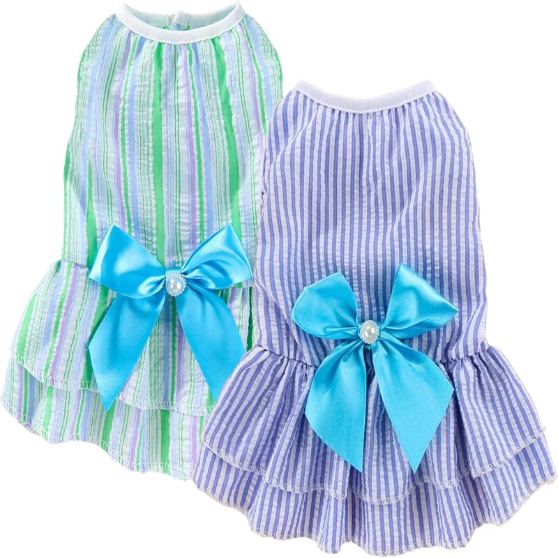 2 Pack Dog Dresses, Puppy Princess Dresses with Sweet Bowknot, Cute Dog Clothes for Small Dogs Girl for Spring Summer (Pink Purp
2 Pack Dog Dresses, Puppy Princess Dresses with Sweet Bowknot, Cute Dog Clothes for Small Dogs Girl for Spring Summer (Pink Purp