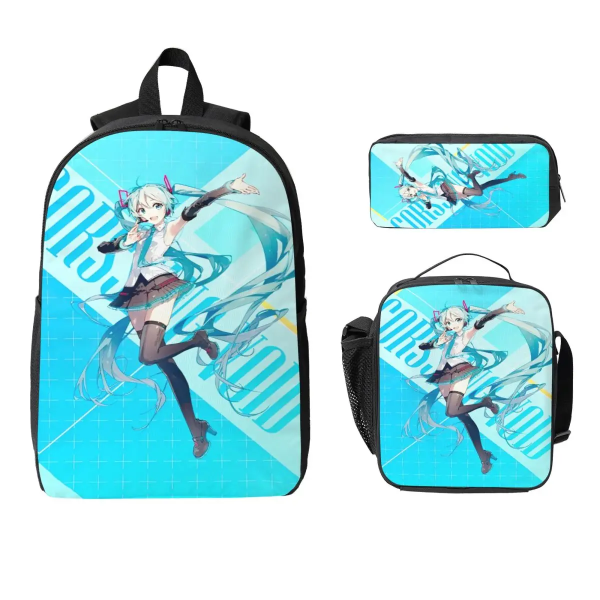 3Pcs Hatsune Miku Singer Prints Backpack Set for Children Pencil Boxes Bookbag Sets with Lunch Box For School Students Knapsack
3Pcs Hatsune Miku Singer Prints Backpack Set for Children Pencil Boxes Bookbag Sets with Lunch Box For School Students Knapsack