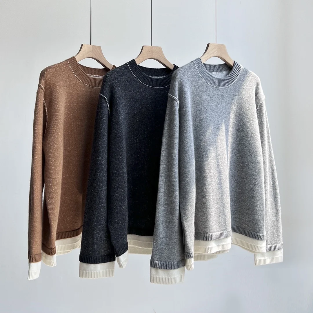 Winter And 2023 New Autumn Women's ClothingSnowflake Stitching Fake Two-Piece Cashmere Sweater 1012
Winter And 2023 New Autumn Women's ClothingSnowflake Stitching Fake Two-Piece Cashmere Sweater 1012