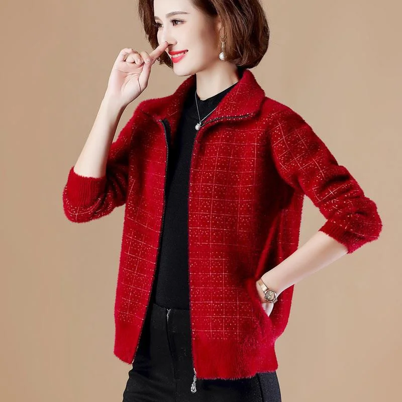 Imitation Mink Fleece Knitted Cardigan Sweater Female Soft Loose Casual Spring Autumn Coat Women's Sweater Zipper Jacket Tops
Imitation Mink Fleece Knitted Cardigan Sweater Female Soft Loose Casual Spring Autumn Coat Women's Sweater Zipper Jacket Tops
