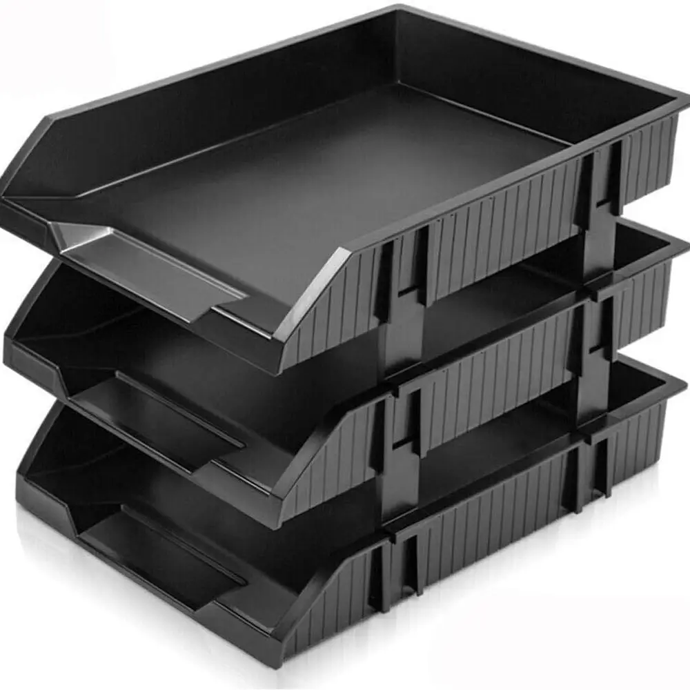 3-Tier Desktop File Organizer, Sleek Black Magazine Rack & Bookshelf
3-Tier Desktop File Organizer, Sleek Black Magazine Rack & Bookshelf