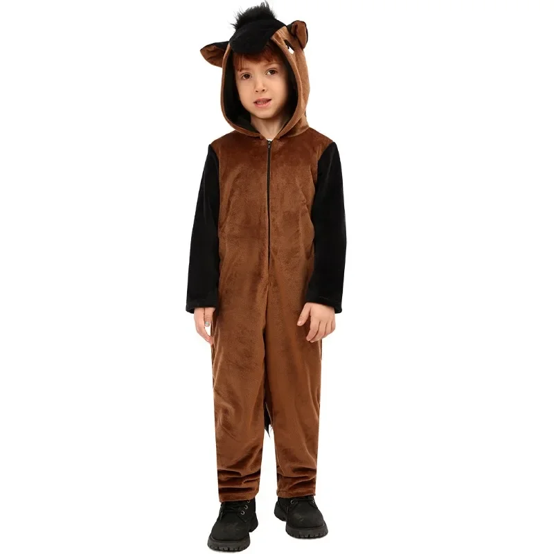 High Quality Children's Day New Children Animal Jumpsuit Brown Horse Cosplay Party Stage Costume
High Quality Children's Day New Children Animal Jumpsuit Brown Horse Cosplay Party Stage Costume