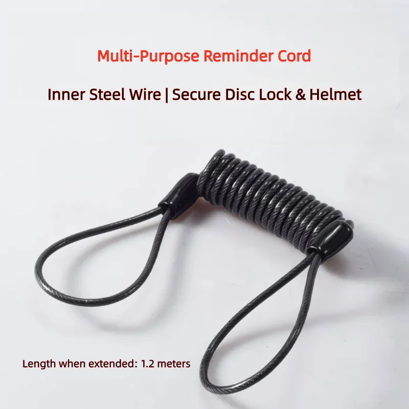Anti-Theft Reminder Spring Cable for Motorcycle/Bicycle – Coil Reminder Rope for Disc Lock, Helps Prevent Forgotten Lock Removal
Anti-Theft Reminder Spring Cable for Motorcycle/Bicycle – Coil Reminder Rope for Disc Lock, Helps Prevent Forgotten Lock Removal