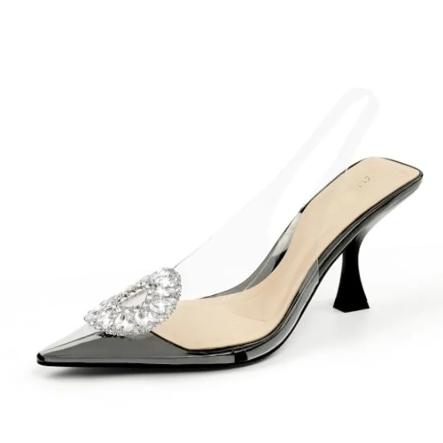 Clear Heels for Women Slingback Pointed Closed Toe Heels with Rhinestones 3 inch Comfortable Stiletto Sandals Pumps Wedding Par
Clear Heels for Women Slingback Pointed Closed Toe Heels with Rhinestones 3 inch Comfortable Stiletto Sandals Pumps Wedding Par