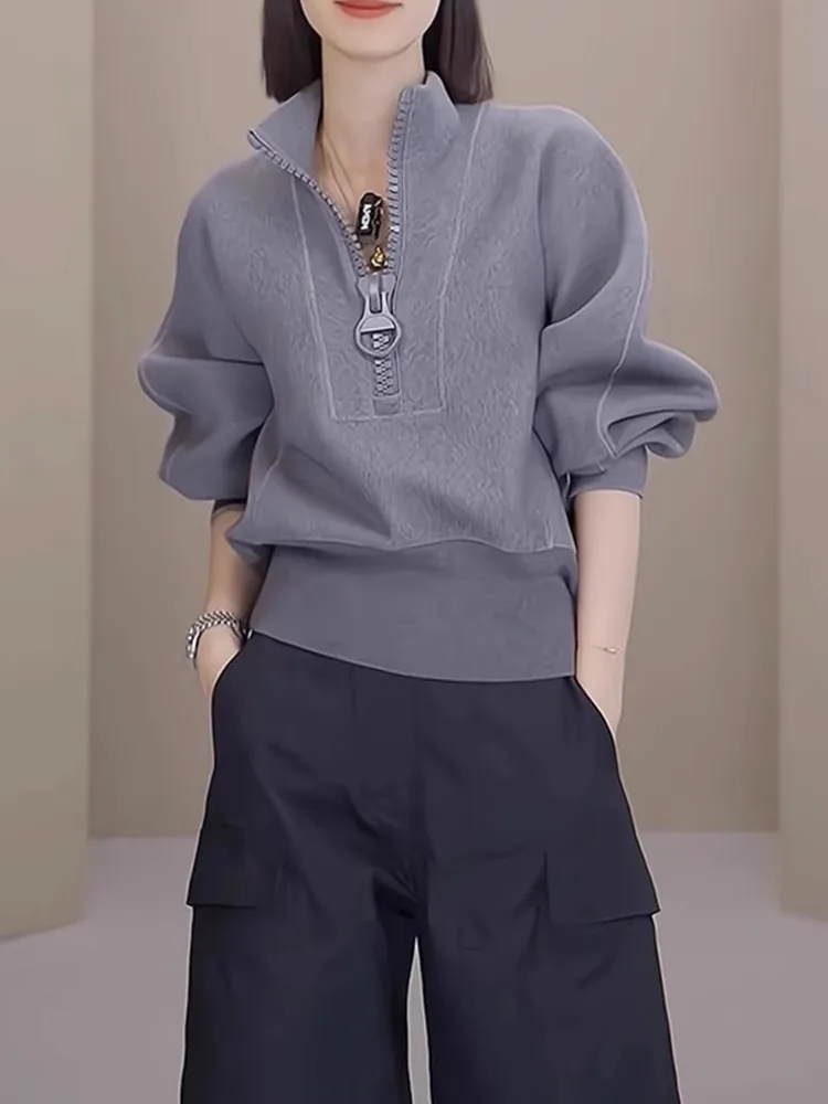 Korean Style Loose Casual Short Sleeve Long Sleeve Hoodie Jacket Pure Color Zipper Hoodie Outerwear Versatile Commute Fashion
Korean Style Loose Casual Short Sleeve Long Sleeve Hoodie Jacket Pure Color Zipper Hoodie Outerwear Versatile Commute Fashion