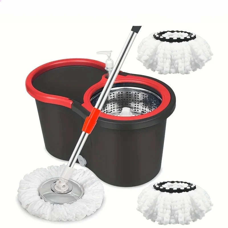 360° Spin Mop and Bucket Set with Soap Dispenser, 2 Reusable Microfiber Mop Heads, 61" Stainless Steel Handle for Floor Cleaning
360° Spin Mop and Bucket Set with Soap Dispenser, 2 Reusable Microfiber Mop Heads, 61" Stainless Steel Handle for Floor Cleaning