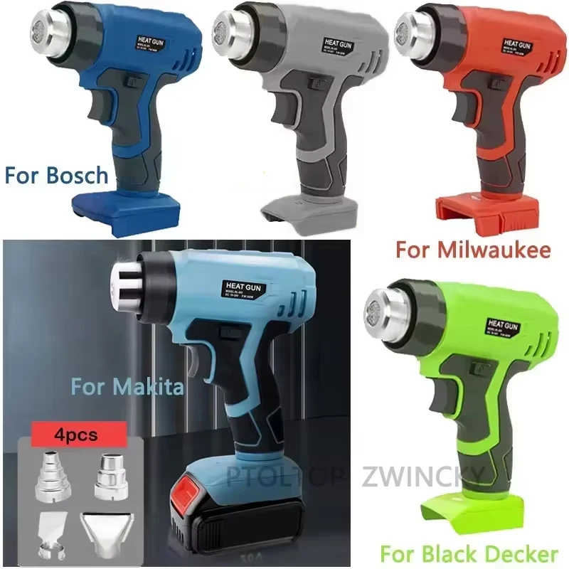 Heat Gun with 4 Nozzle Replacement For Dewalt/Makita/Milwaukee/Bosch/Black Decker 18V Battery Cordless Electric Heat Gun
Heat Gun with 4 Nozzle Replacement For Dewalt/Makita/Milwaukee/Bosch/Black Decker 18V Battery Cordless Electric Heat Gun