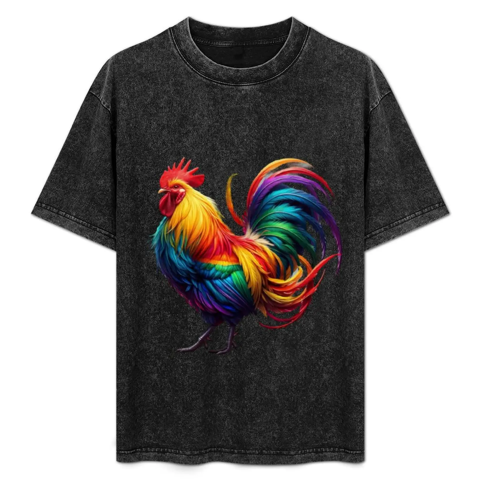 Rainbow filled Rooster cock T-Shirt Casual Lightweight Short Sleeve Top
Rainbow filled Rooster cock T-Shirt Casual Lightweight Short Sleeve Top