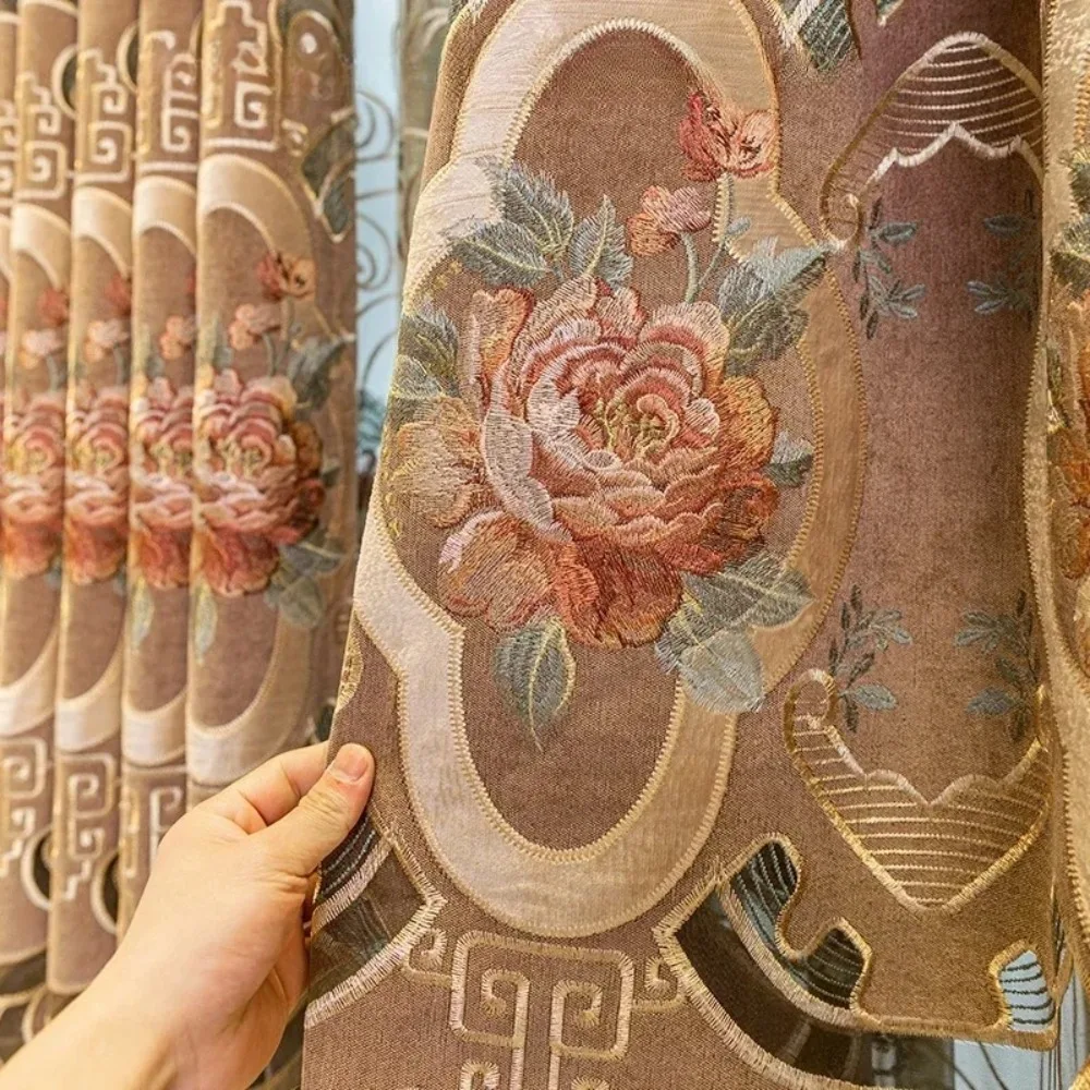 Thick Chenille Luxurious Embroidery Curtains For Living Room Bedroom Dining Study Hall Window Decor Custom Size Villa Tulle
Thick Chenille Luxurious Embroidery Curtains For Living Room Bedroom Dining Study Hall Window Decor Custom Size Villa Tulle