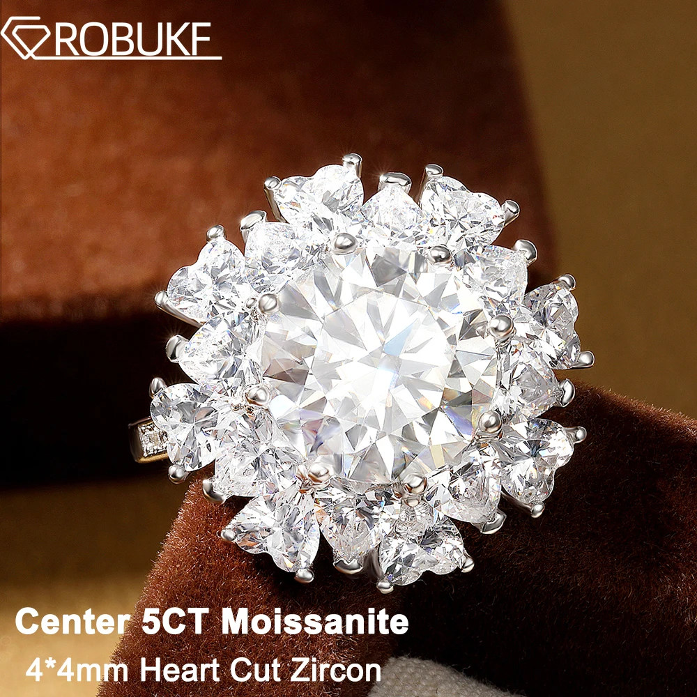 GRA Certified 5CT Moissanite Ring Big Diamond S925 Sterling Silver 18k Plated for Women Engagement Promise Wedding Band Jewelry
GRA Certified 5CT Moissanite Ring Big Diamond S925 Sterling Silver 18k Plated for Women Engagement Promise Wedding Band Jewelry