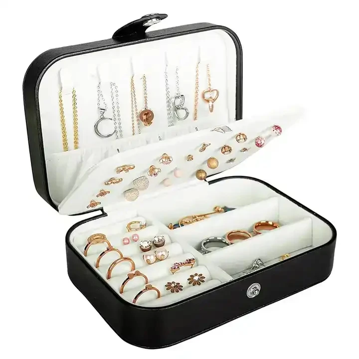 2-Layer Jewelry Box Storage Travel Portable Pu Leather Small Jewelry Box Women's Earrings Ring Necklace Lipstick Pendant
2-Layer Jewelry Box Storage Travel Portable Pu Leather Small Jewelry Box Women's Earrings Ring Necklace Lipstick Pendant