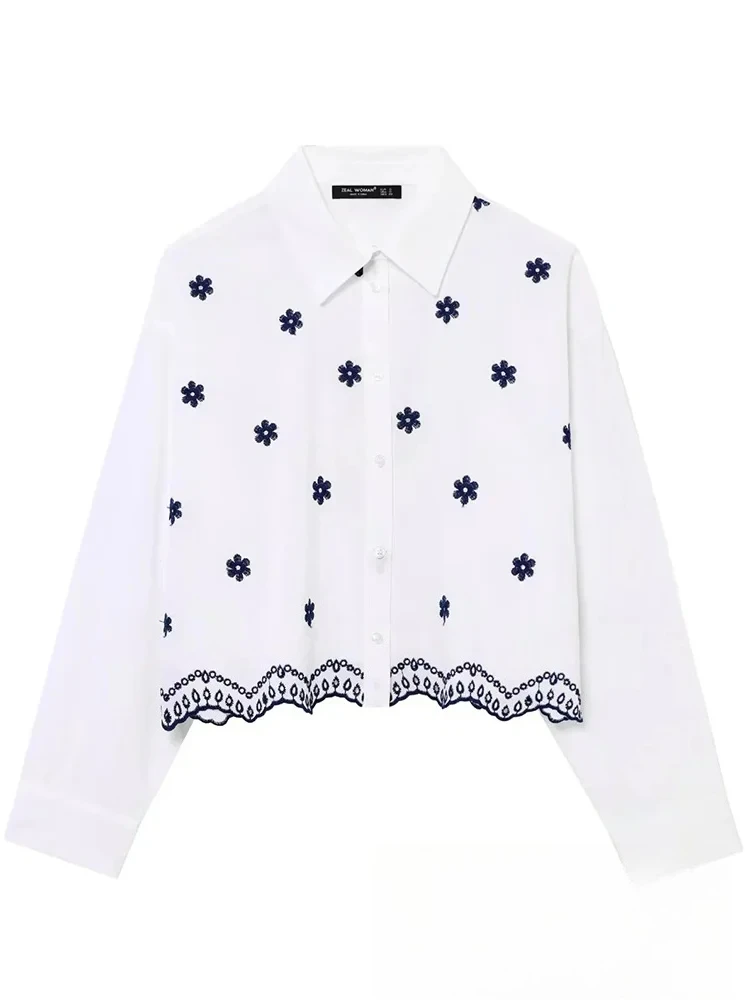 KONDALA Повседневная шикарная женская блузка с вышивкой и длинным рукавом, однобортная свободная короткая блузка, модные весенне-летние топы 2025 года
KONDALA Повседневная шикарная женская блузка с вышивкой и длинным рукавом, однобортная свободная короткая блузка, модные весенне-летние топы 2025 года