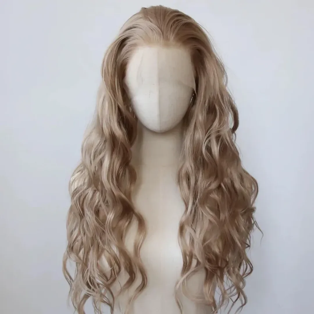 long curly hair Water Wavy wig Golden blonde high-grade heat-resistant synthetic lace front wig realistic hair transparent lace
long curly hair Water Wavy wig Golden blonde high-grade heat-resistant synthetic lace front wig realistic hair transparent lace