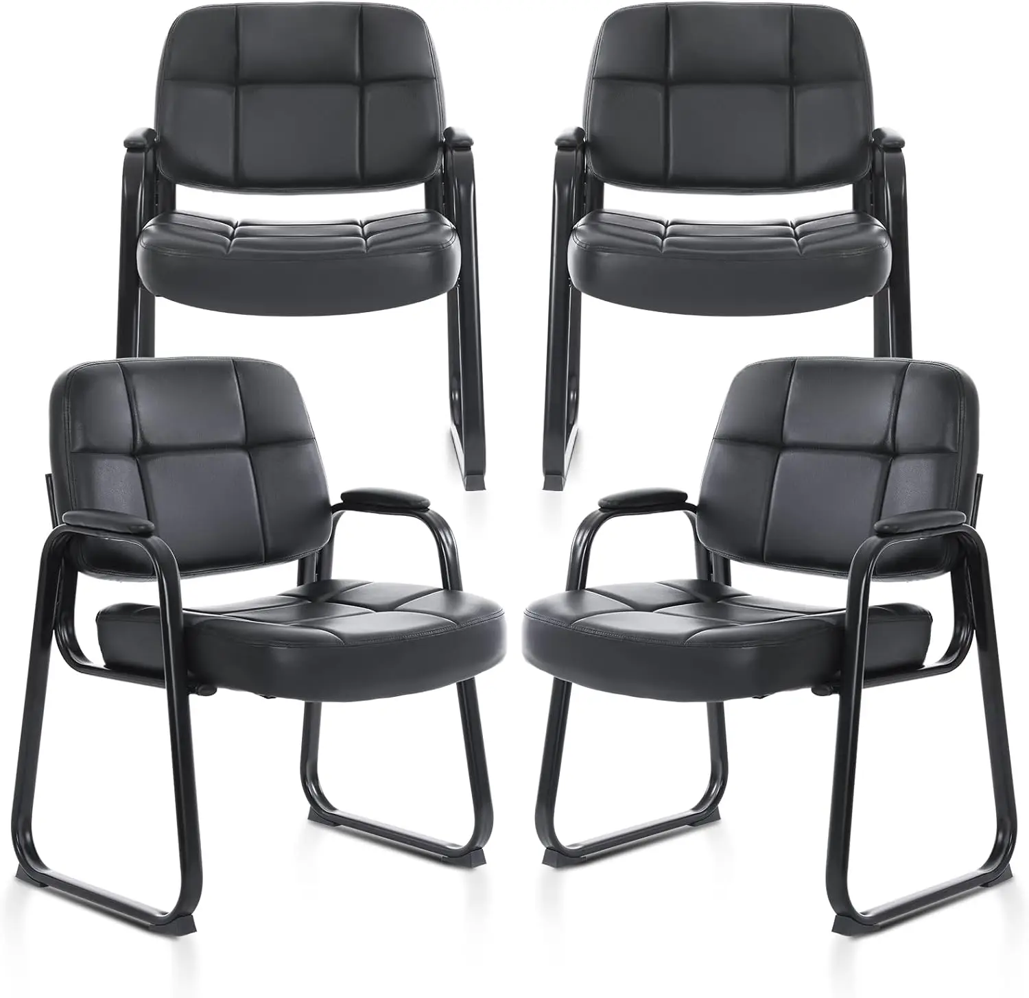 Big Tall Waiting Room Guest Chair with Bonded Leather Padded Arm Rest and Sled Base for Office Reception Lobby and Conference
Big Tall Waiting Room Guest Chair with Bonded Leather Padded Arm Rest and Sled Base for Office Reception Lobby and Conference