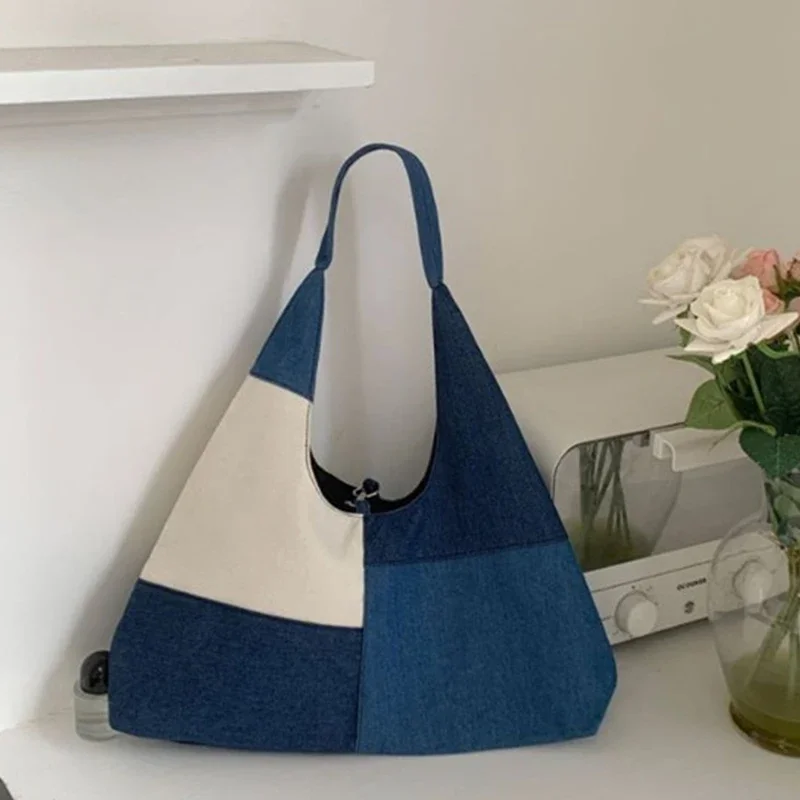 Jeans Bag Patchwork Design Women Shoulder Bag Fashion Denim Female Handbags Large Capacity Street Casual Tote Bags 2024
Jeans Bag Patchwork Design Women Shoulder Bag Fashion Denim Female Handbags Large Capacity Street Casual Tote Bags 2024