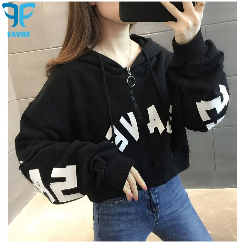 FAVRE Letter Print Sweatshirts Y2K Women Half-zipper Loose Thin Hoodies Ins Spring Autumn Korean Casual High-waist Crop Pullover
FAVRE Letter Print Sweatshirts Y2K Women Half-zipper Loose Thin Hoodies Ins Spring Autumn Korean Casual High-waist Crop Pullover