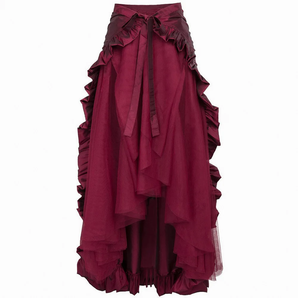 Women's Steampunk Dress Halloween Gothic Wrap Skirt Victorian Ruffle Pirate Skirt Ladies High Low Steampunk Skirts
Women's Steampunk Dress Halloween Gothic Wrap Skirt Victorian Ruffle Pirate Skirt Ladies High Low Steampunk Skirts