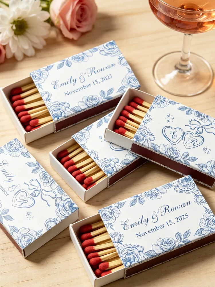 Custom Botanical Design Matchboxes, Blue Floral Wedding Favors, Exquisite Guest Gifts for Bridal Shower and Wedding Parties
Custom Botanical Design Matchboxes, Blue Floral Wedding Favors, Exquisite Guest Gifts for Bridal Shower and Wedding Parties