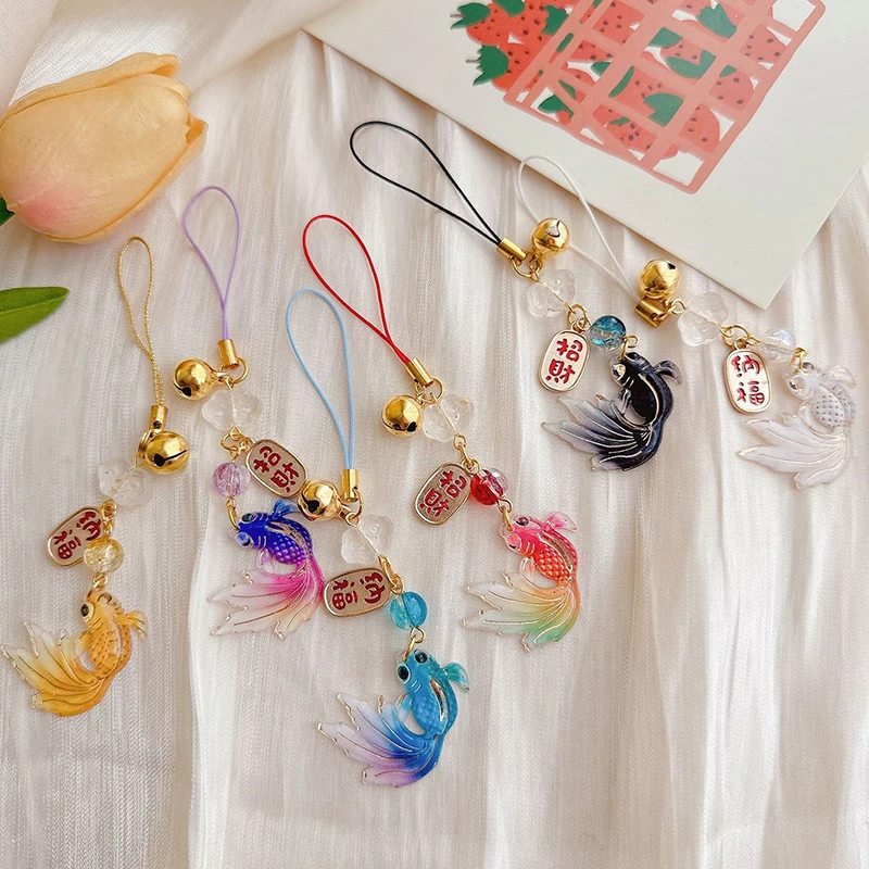 Retro Good Luck Mobile Phone Chain With Bell Luck Koi Beaded Charm Phone Lanyard Purse Pendant Earphone Bag Hanging Decorations
Retro Good Luck Mobile Phone Chain With Bell Luck Koi Beaded Charm Phone Lanyard Purse Pendant Earphone Bag Hanging Decorations
