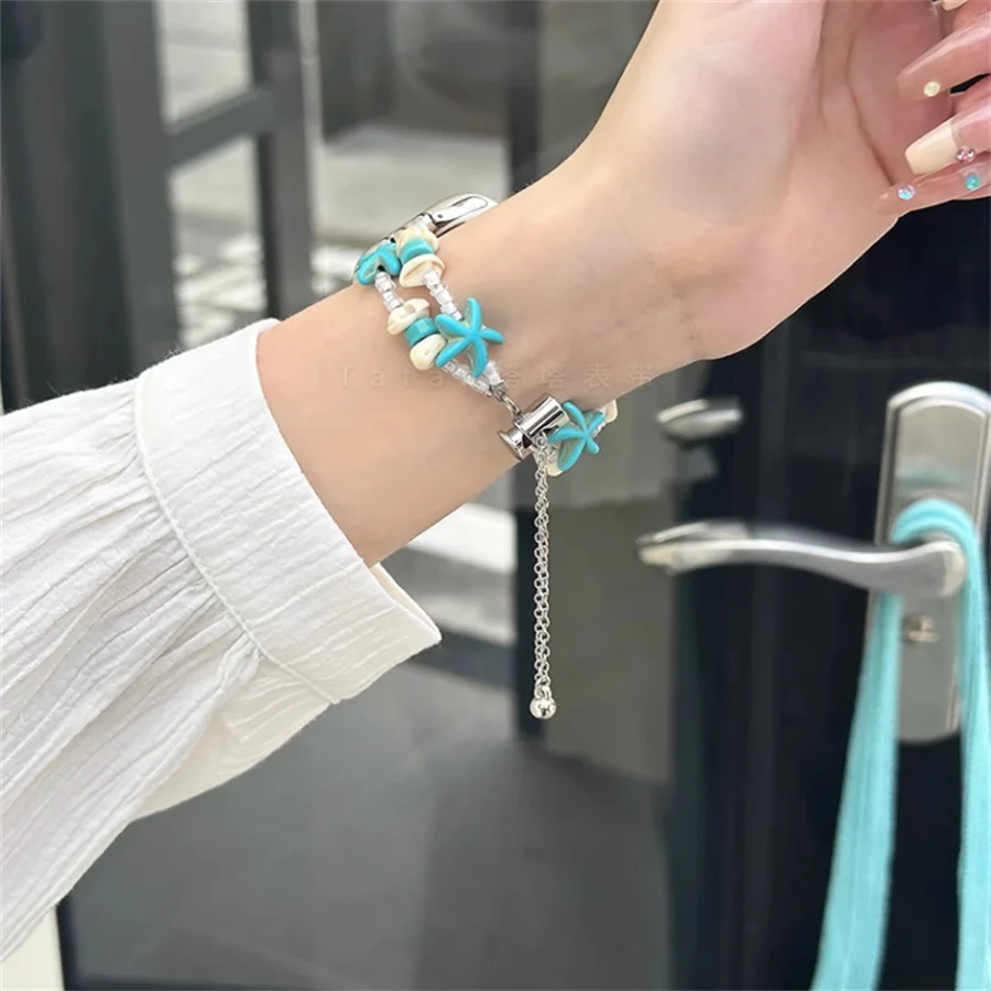New personalized summer beach style shell bracelet compatible with iWatch strap 38mm 40mm 41mm 42mm 44mm 45mm 49mm for women, fa
New personalized summer beach style shell bracelet compatible with iWatch strap 38mm 40mm 41mm 42mm 44mm 45mm 49mm for women, fa