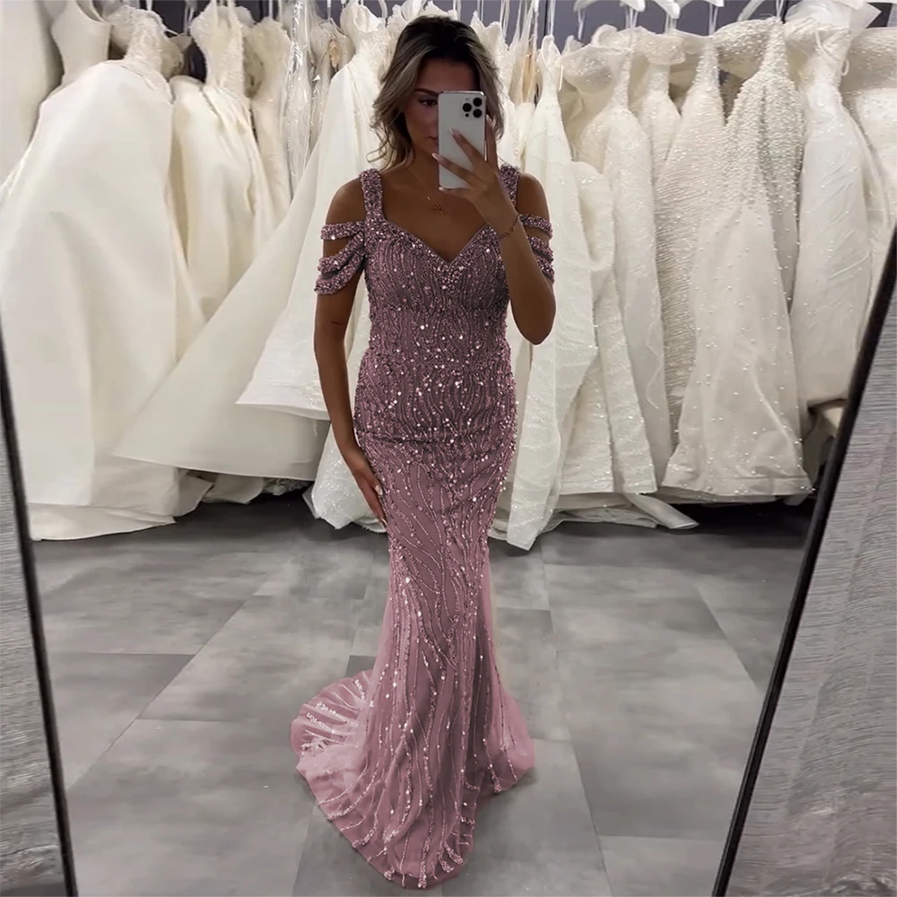 Alinovia Elegant Beaded Handmade Mermaid Evening Gown V-Neck Long Luxury Formal Prom Wedding Dress for Women Customized 2025
Alinovia Elegant Beaded Handmade Mermaid Evening Gown V-Neck Long Luxury Formal Prom Wedding Dress for Women Customized 2025