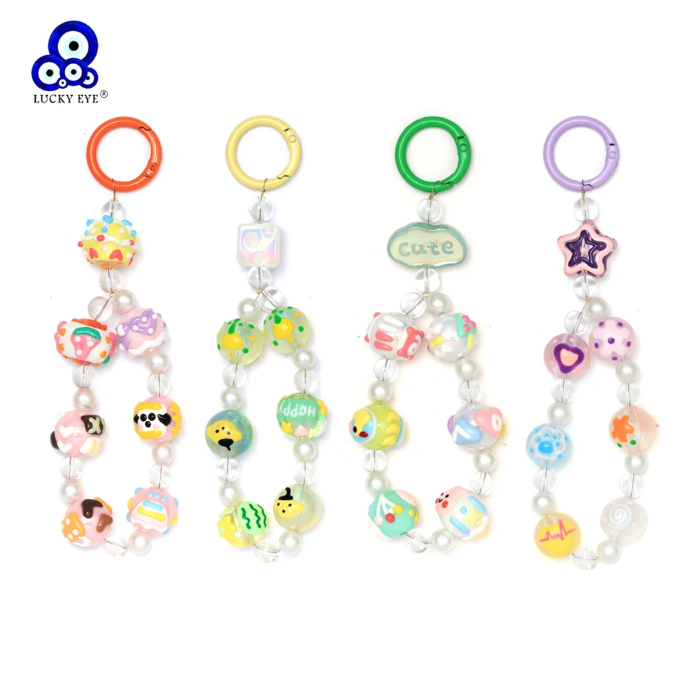 Lucky Eye Acrylic Cute Bead Keychain Imitation Pearl Beaded Key Chain Holder Bag Car Keyring for Women Girls Men Fashion Jewelry
Lucky Eye Acrylic Cute Bead Keychain Imitation Pearl Beaded Key Chain Holder Bag Car Keyring for Women Girls Men Fashion Jewelry