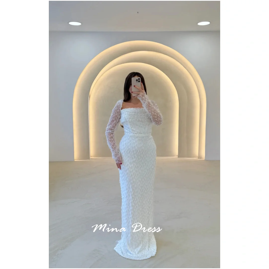 Mina Customized Beads Evening Dress Luxury Elegant Party Dress Long Sleeves Dresses for Special Occasions Slit Woman Prom Formal
Mina Customized Beads Evening Dress Luxury Elegant Party Dress Long Sleeves Dresses for Special Occasions Slit Woman Prom Formal