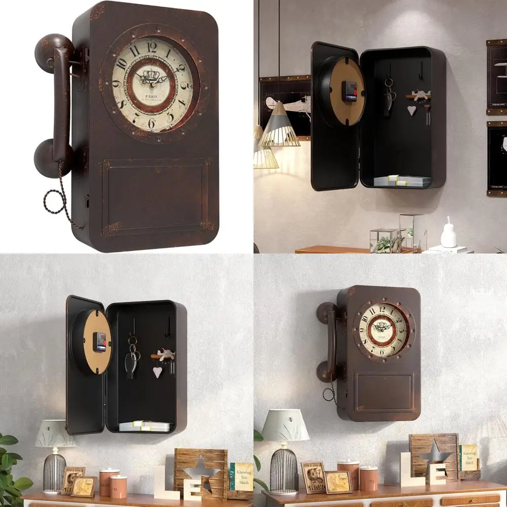 Retro Old Telephone Wall Clock with Hidden Safe, Battery Operated Quartz Metal Wall Clocks, Large Rectangular Vintage Decor Cloc
Retro Old Telephone Wall Clock with Hidden Safe, Battery Operated Quartz Metal Wall Clocks, Large Rectangular Vintage Decor Cloc