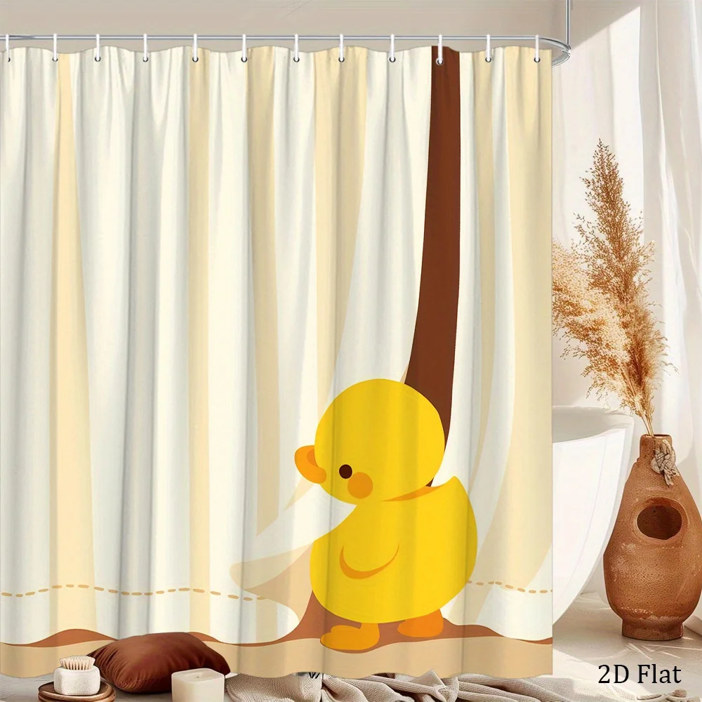 Cute Yellow Duck Shower Curtain, Cartoon Animal Bathroom Decor, Minimalist Nursery Bath Curtain, Waterproof Polyester Fabric
Cute Yellow Duck Shower Curtain, Cartoon Animal Bathroom Decor, Minimalist Nursery Bath Curtain, Waterproof Polyester Fabric