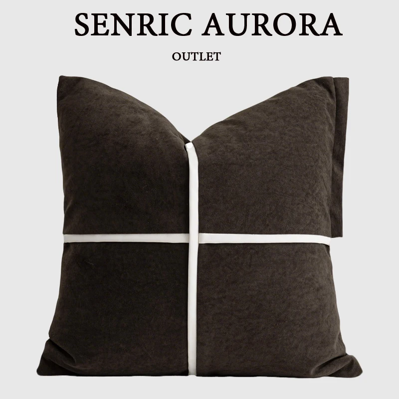 Дизайнерская наволочка во французском стиле, темно-коричневый лоскутный чехол с белой кожаной инкрустацией, чехол для подушки для современного домашнего декора дивана-кровати
Дизайнерская наволочка во французском стиле, темно-коричневый лоскутный чехол с белой кожаной инкрустацией, чехол для подушки для современного домашнего декора дивана-кровати