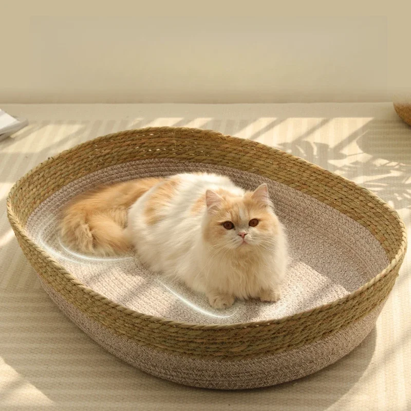 Rattan Weaving Basket For Cat Comfortable Sleeping Pet Dog Bed Summer Cool Weave Cat House scratching board Kitten Puppy cat bed
Rattan Weaving Basket For Cat Comfortable Sleeping Pet Dog Bed Summer Cool Weave Cat House scratching board Kitten Puppy cat bed