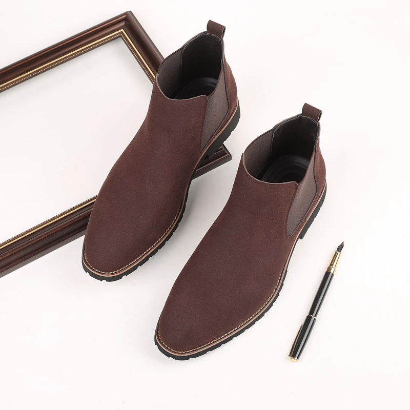 Round Toe Leather Boots Fashion Frosted Suede Mid Top Chelsea Boots Slip On Casual Plus Size Boots For Men Foreign Trade Shoes
Round Toe Leather Boots Fashion Frosted Suede Mid Top Chelsea Boots Slip On Casual Plus Size Boots For Men Foreign Trade Shoes